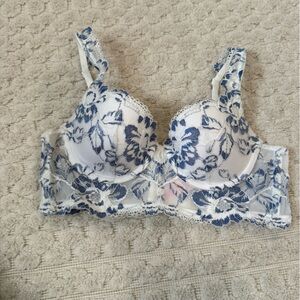 Victoria's Secret Blue and White Lace Bra